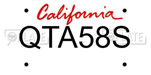 QTA58S California License Plate