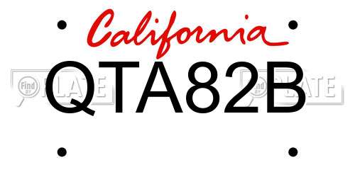 QTA82B California License Plate