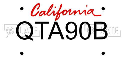 QTA90B California License Plate