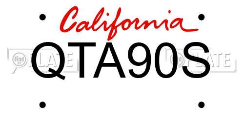 QTA90S California License Plate