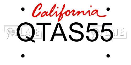 QTAS55 California License Plate