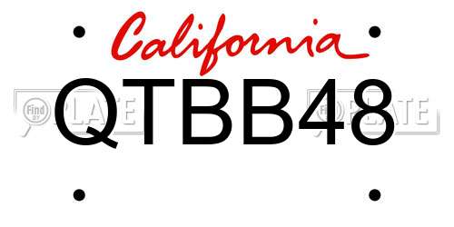 QTBB48 California License Plate