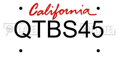 QTBS45 California License Plate