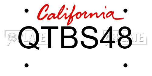 QTBS48 California License Plate