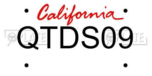 QTDS09 California License Plate