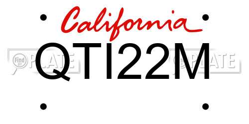QTI22M California License Plate