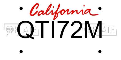 QTI72M California License Plate