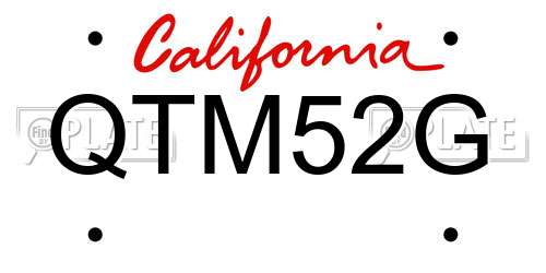 QTM52G California License Plate