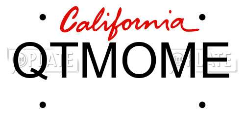 QTMOME California License Plate