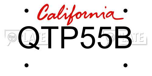 QTP55B California License Plate