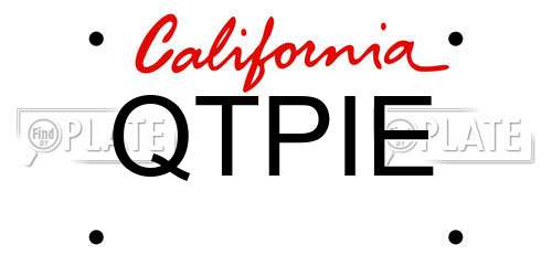QTPIE California License Plate