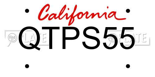 QTPS55 California License Plate