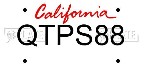 QTPS88 California License Plate