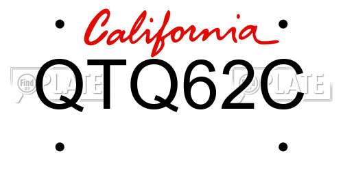 QTQ62C California License Plate