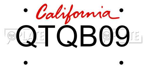 QTQB09 California License Plate