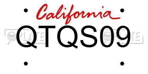 QTQS09 California License Plate