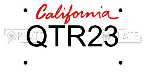 QTR23 California License Plate