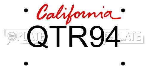 QTR94 California License Plate