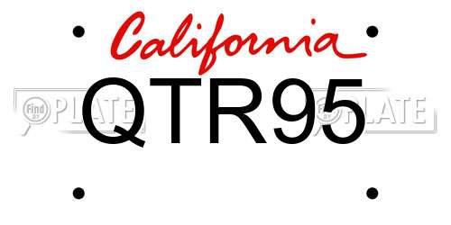 QTR95 California License Plate