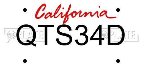 QTS34D California License Plate