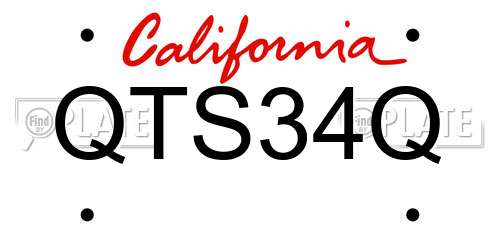 QTS34Q California License Plate