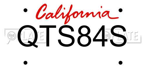 QTS84S California License Plate