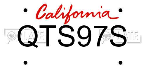 QTS97S California License Plate
