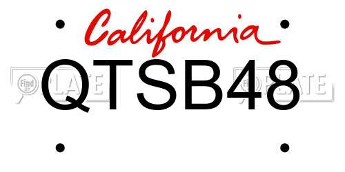 QTSB48 California License Plate