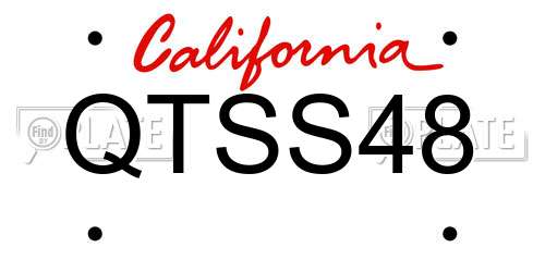 QTSS48 California License Plate