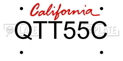 QTT55C California License Plate