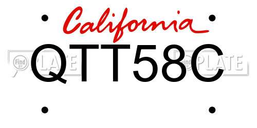 QTT58C California License Plate