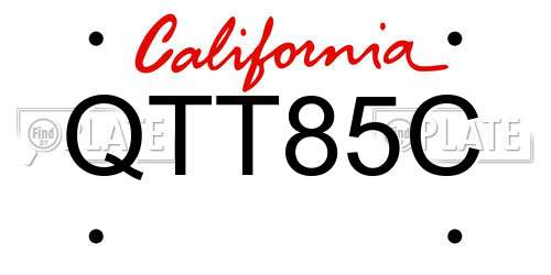 QTT85C California License Plate