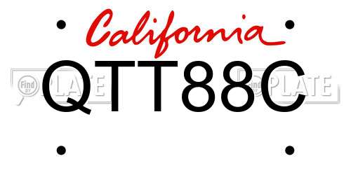 QTT88C California License Plate