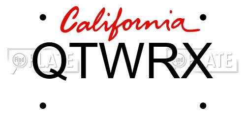 QTWRX California License Plate
