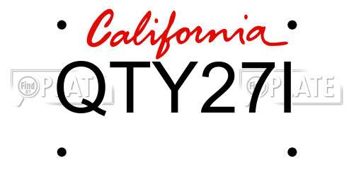 QTY27I California License Plate