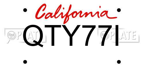 QTY77I California License Plate