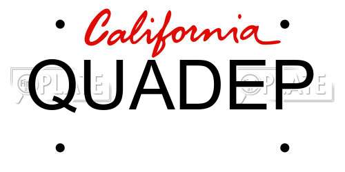 QUADEP California License Plate