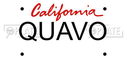 QUAVO California License Plate
