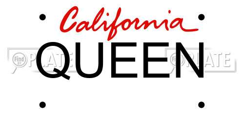 QUEEN California License Plate