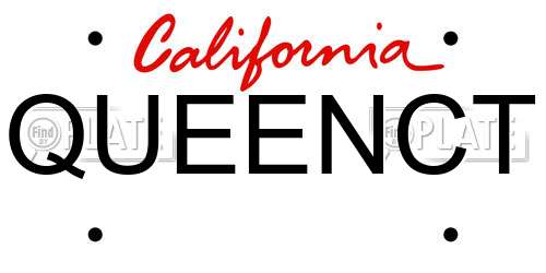 QUEENCT California License Plate