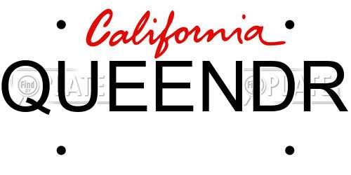 QUEENDR California License Plate
