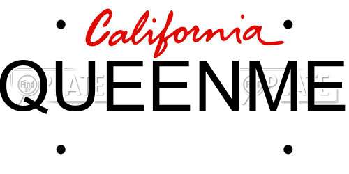 QUEENME California License Plate