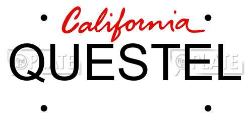 QUESTEL California License Plate
