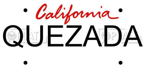 QUEZADA California License Plate