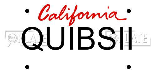 QUIBSII California License Plate