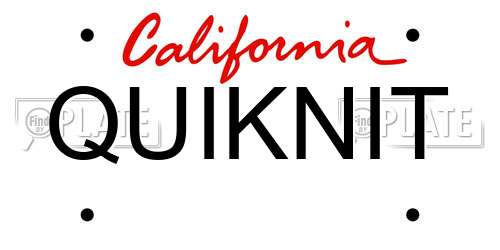QUIKNIT California License Plate