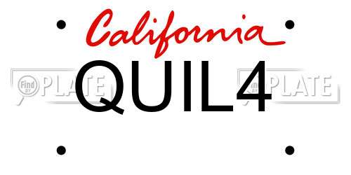 QUIL4 California License Plate