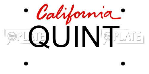 QUINT California License Plate