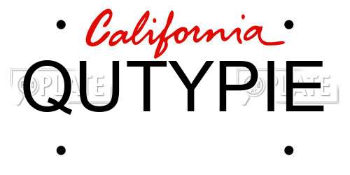 QUTYPIE California License Plate