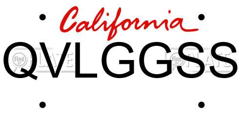QVLGGSS California License Plate